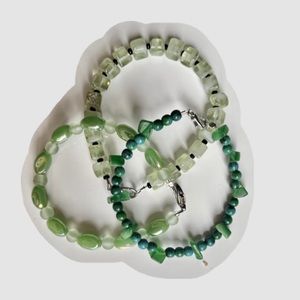 GLASS & CRYSTAL Beaded Bracelet Set